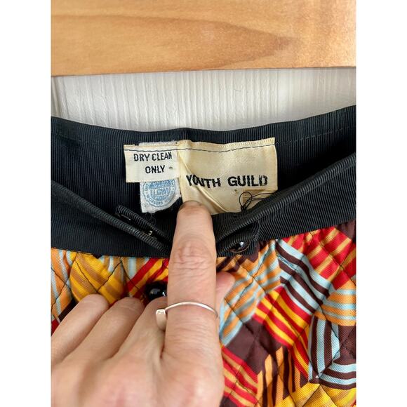 1970's Colorful Quilted Maxi Skirt by Youth Guild Size Extra Small | 70's Style - Picture 4 of 7